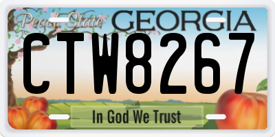 GA license plate CTW8267