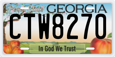 GA license plate CTW8270