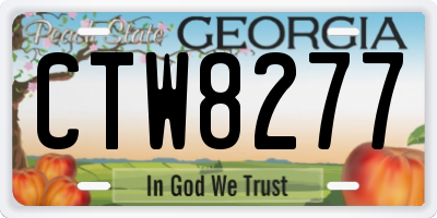 GA license plate CTW8277