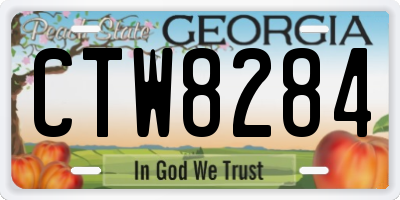 GA license plate CTW8284