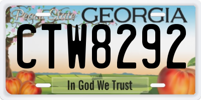 GA license plate CTW8292
