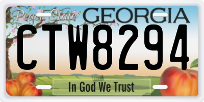 GA license plate CTW8294