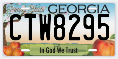 GA license plate CTW8295