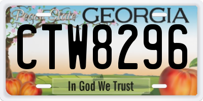 GA license plate CTW8296
