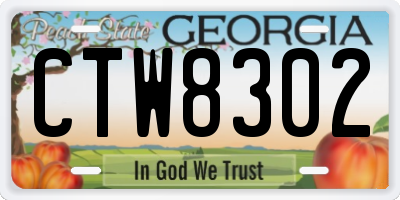 GA license plate CTW8302