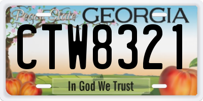 GA license plate CTW8321