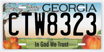 GA license plate CTW8323