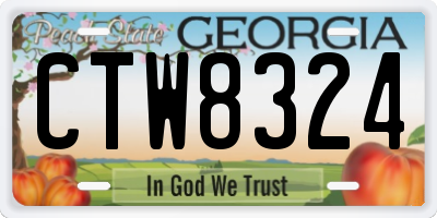 GA license plate CTW8324