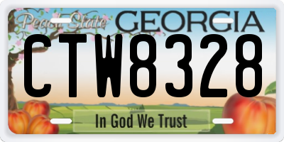 GA license plate CTW8328