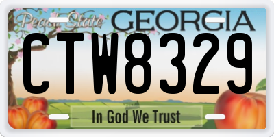 GA license plate CTW8329