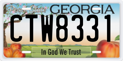 GA license plate CTW8331