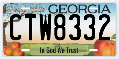 GA license plate CTW8332