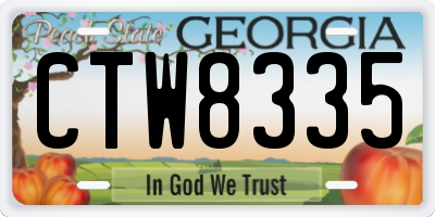 GA license plate CTW8335