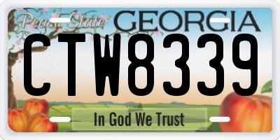 GA license plate CTW8339