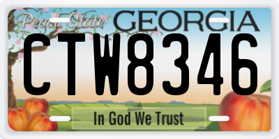 GA license plate CTW8346