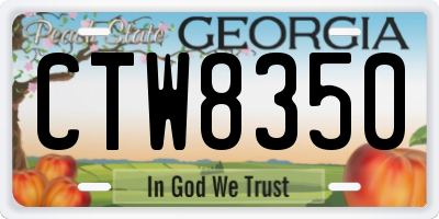 GA license plate CTW8350