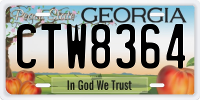 GA license plate CTW8364