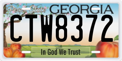 GA license plate CTW8372
