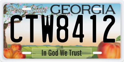 GA license plate CTW8412