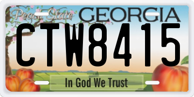 GA license plate CTW8415