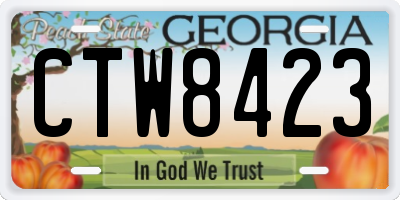 GA license plate CTW8423