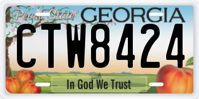 GA license plate CTW8424