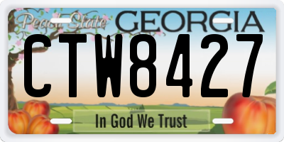 GA license plate CTW8427