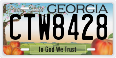 GA license plate CTW8428