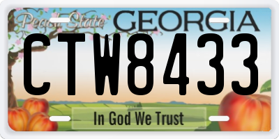 GA license plate CTW8433