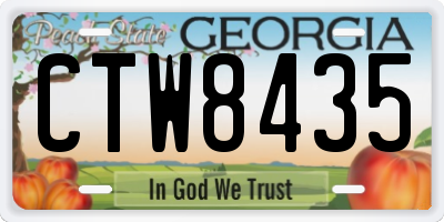 GA license plate CTW8435