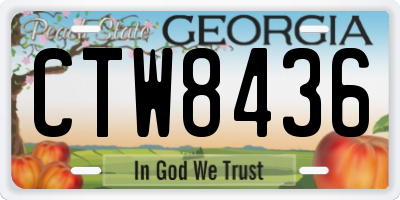 GA license plate CTW8436