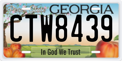 GA license plate CTW8439