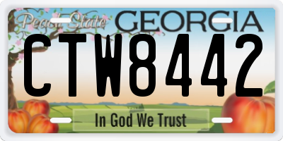 GA license plate CTW8442