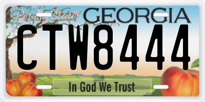 GA license plate CTW8444