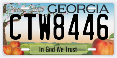 GA license plate CTW8446