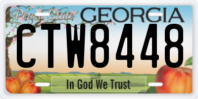 GA license plate CTW8448