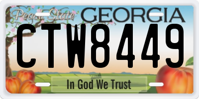 GA license plate CTW8449