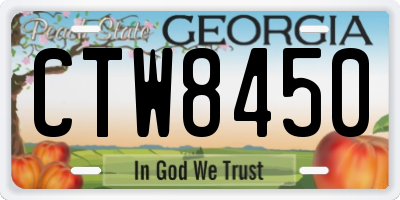 GA license plate CTW8450