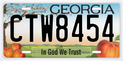GA license plate CTW8454