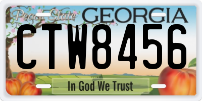 GA license plate CTW8456