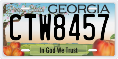 GA license plate CTW8457
