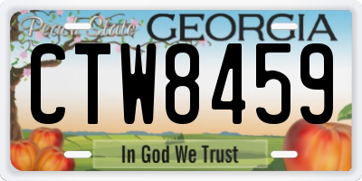 GA license plate CTW8459