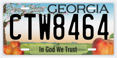 GA license plate CTW8464