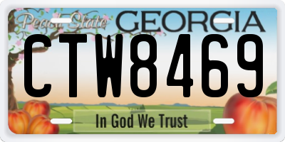 GA license plate CTW8469