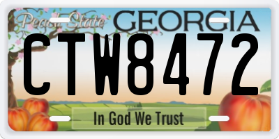 GA license plate CTW8472