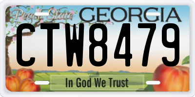 GA license plate CTW8479