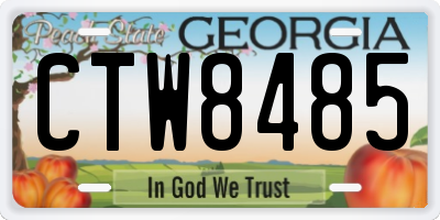 GA license plate CTW8485
