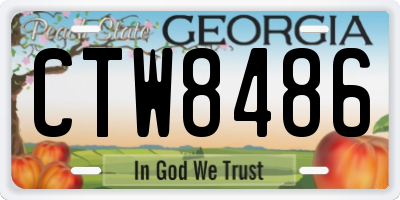 GA license plate CTW8486