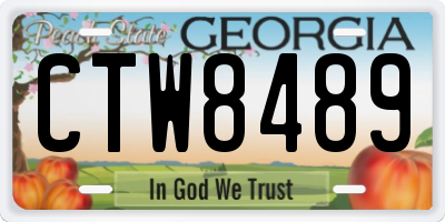 GA license plate CTW8489
