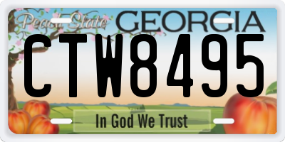 GA license plate CTW8495